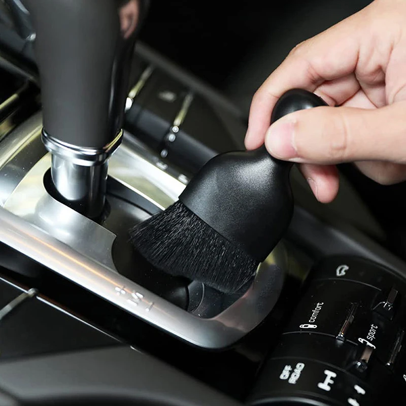 Car Interior Cleaning Brush Center Console Clean Tool Air Outlet Cleaning Soft Brush With Shell Car Crevice Dust Removal Brush