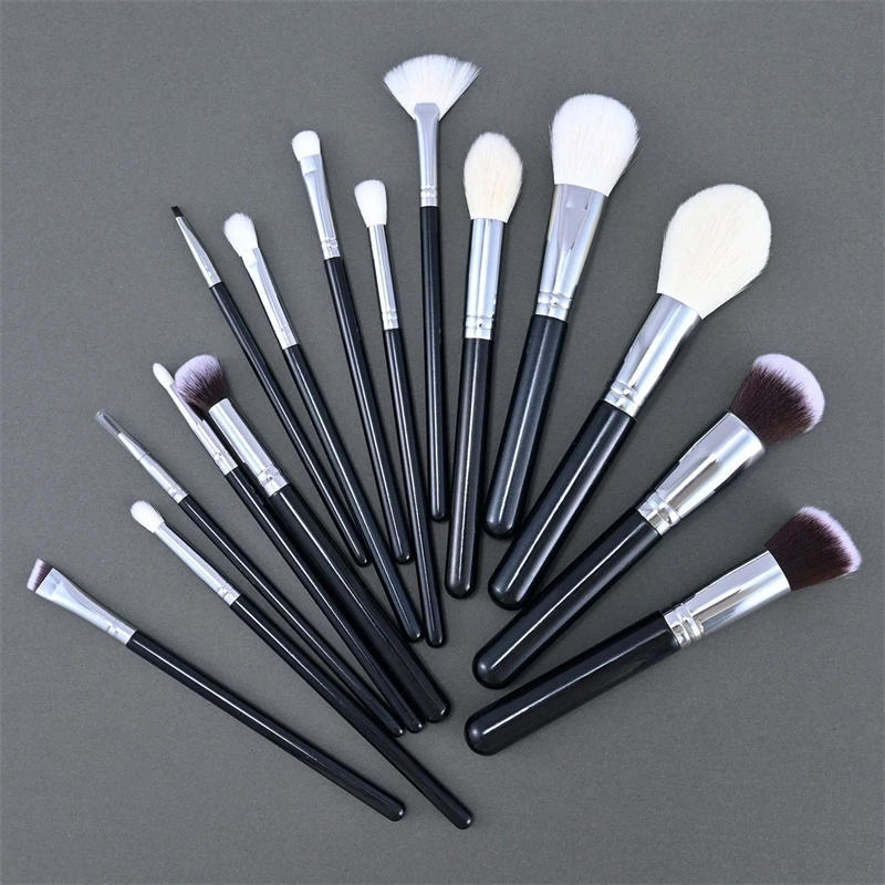 15-teiliges Tierhaar-Make-up-Pinsel-Set für Gesicht, Augen, Foundation, Puder, Blending, Concealer-Pinsel für Frauen, Teenager, Party, Geburtstagsgeschenk