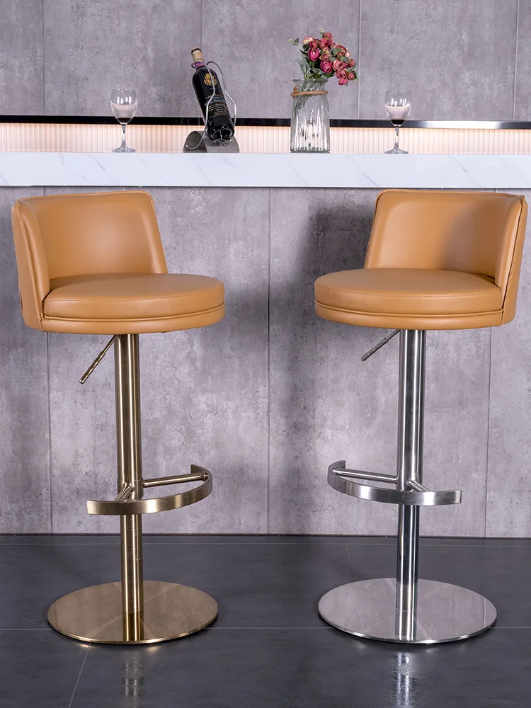 New Light Luxury Lift Bar Chair schienale piedi alti panca sedia da Bar girevole sedia da Bar per uso domestico sedia da Bar sedia di design