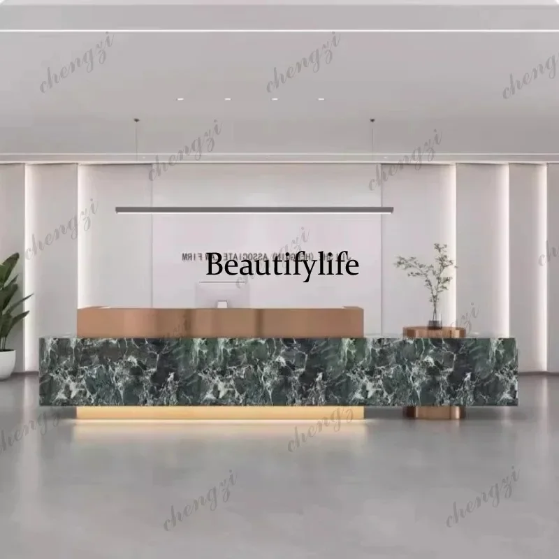 D80 Company Adult Desk Hotel High Quality Checkout Modern Work Design Desk Reception Salon Elegant Modern Escrivaninha Furniture