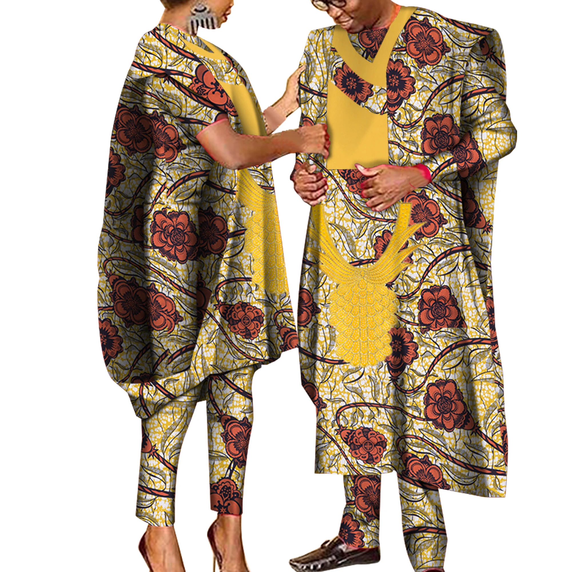 Couples African Clothes African Print Dashiki Dresses for Men Women Robe Africaine Wedding Party Dress African Gown WYQ505