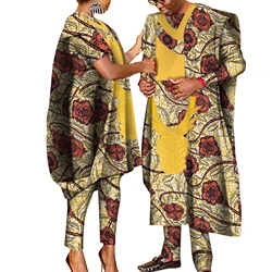 Couples African Clothes African Print Dashiki Dresses for Men Women Robe Africaine Wedding Party Dress African Gown WYQ505