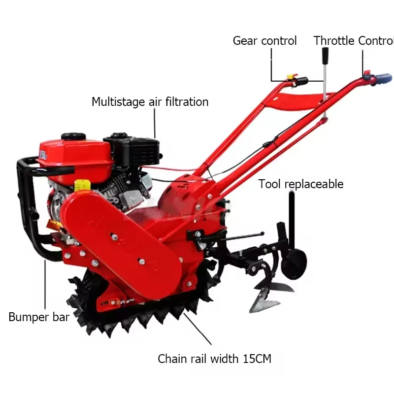 Micro-cultivator Crawler Rotary Cultivator Small diesel Tractor Ditching Seeding Multi-functional Agricultural Plow Cultivator