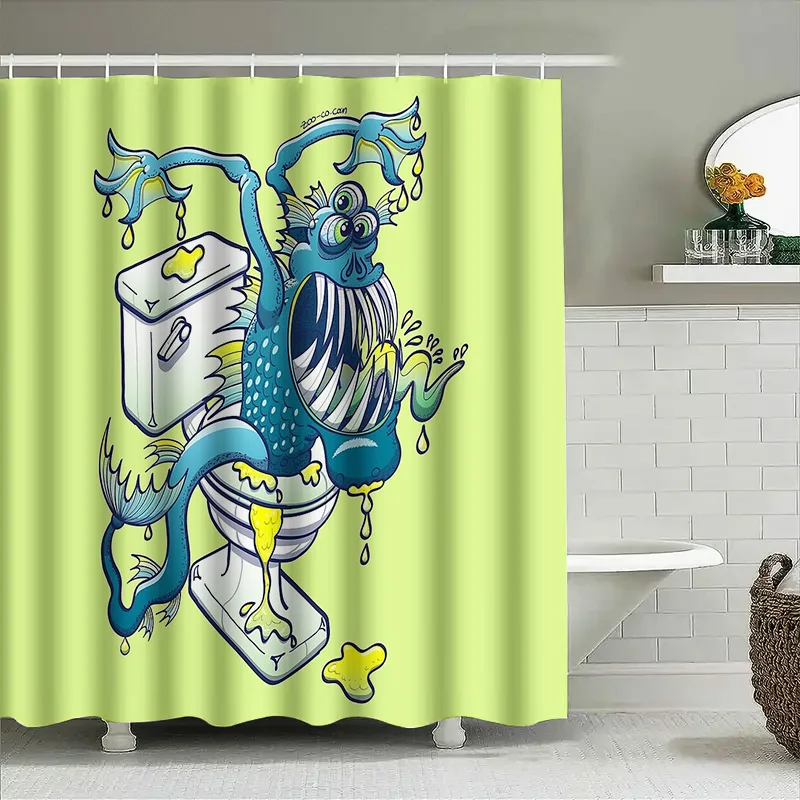 Ozean Meeresschildkröte Duschvorhang Wasserdicht Badezimmer Dekor Tropische Fische Blau Natur Coastal Vibes Strand Thema Home Decor
