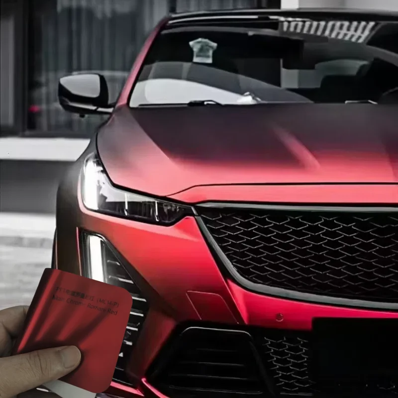 

3M PPF Electroplated Matte Chrome Romani Red Car Wrap Film Air Release Not Layered PET Auto Body Film Scratch Resistant