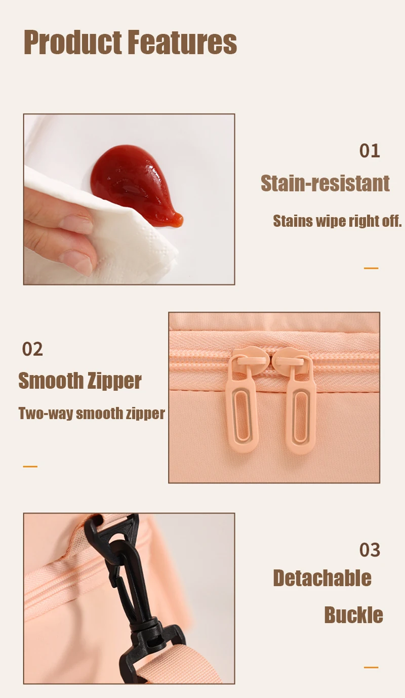 Personalized Logo Insulated Lunch Bag Multi Layer Large Capacity Leakproof Stain Resistant Tote for Work School Camping Picnics