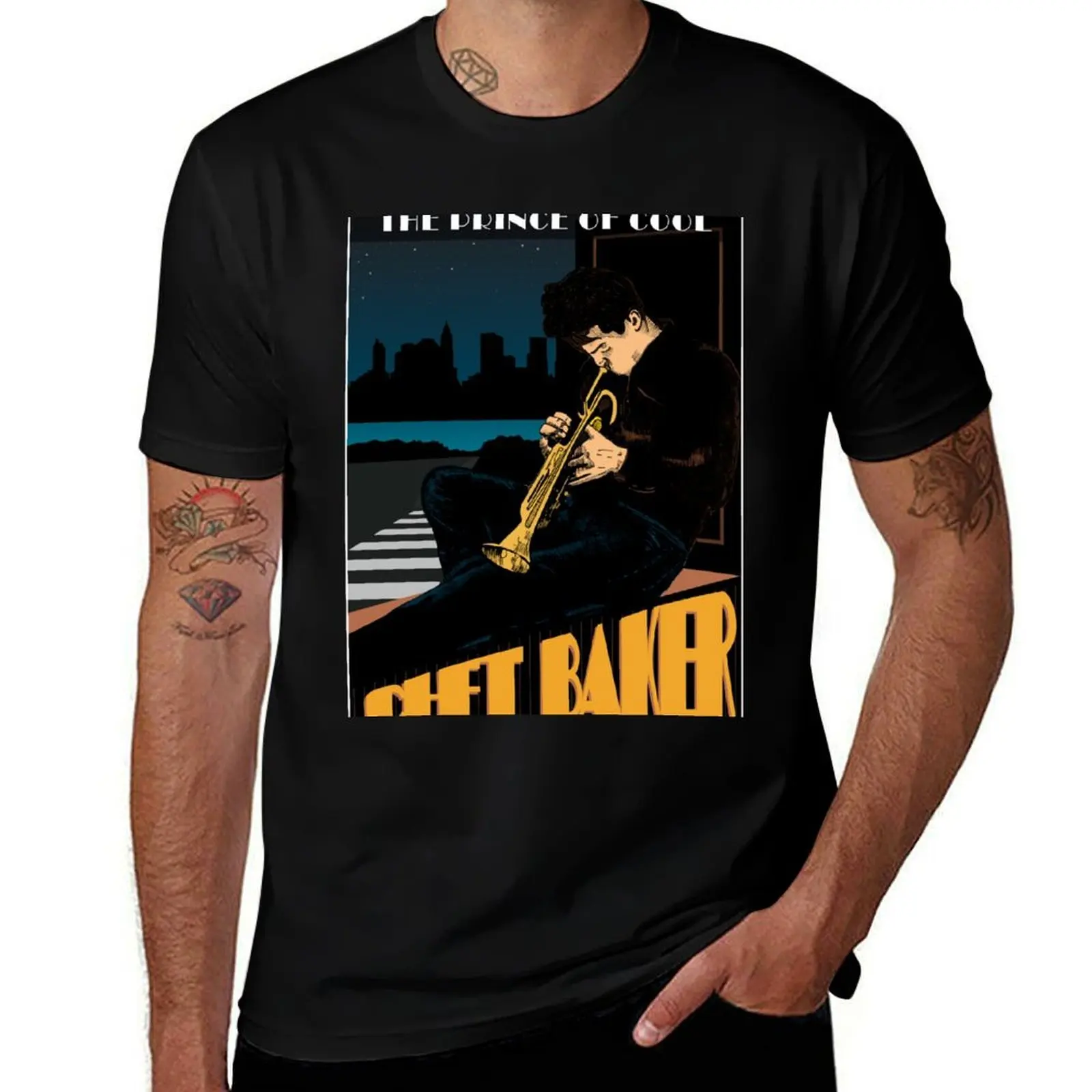 Chet Baker Jazz Poster T-Shirt Plus Size Basic Short Sleeve Top