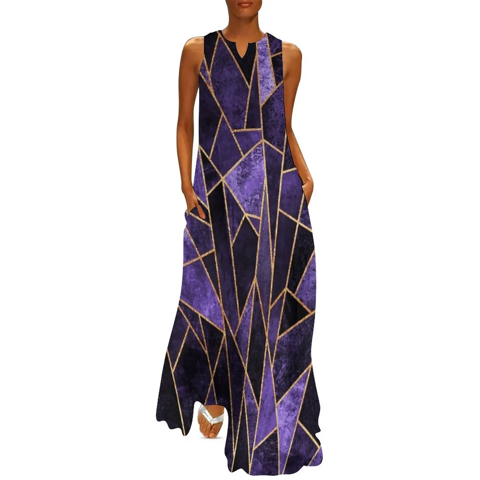 

Shattered Amethyst Long Dress women"s clothing korea stylish clothes for woman