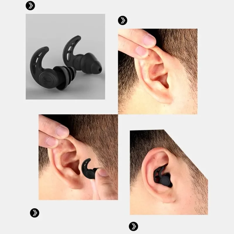 3 Layers Washable Ear Plugs Noise Canceling Earplugs Reusable for Sleep Reading Cycling Concerts Nightclubs Airplane 2PC