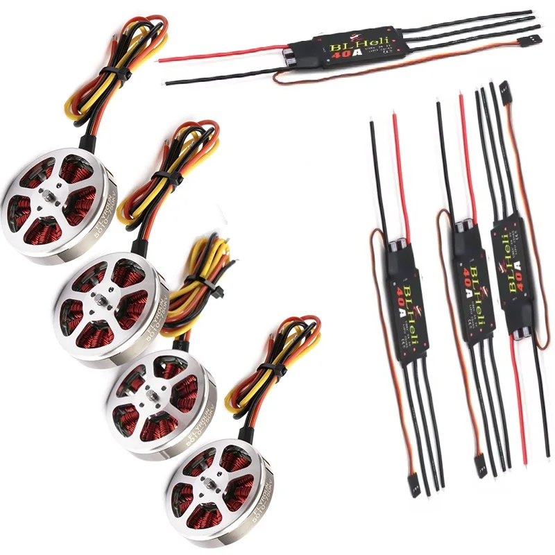 4Pcs/lot 5010 360KV/750kv High Torque Brushless Motors with 4Pcs Brushess 40A ESC OPTO 2-4S for F550 ZD550 ZD850