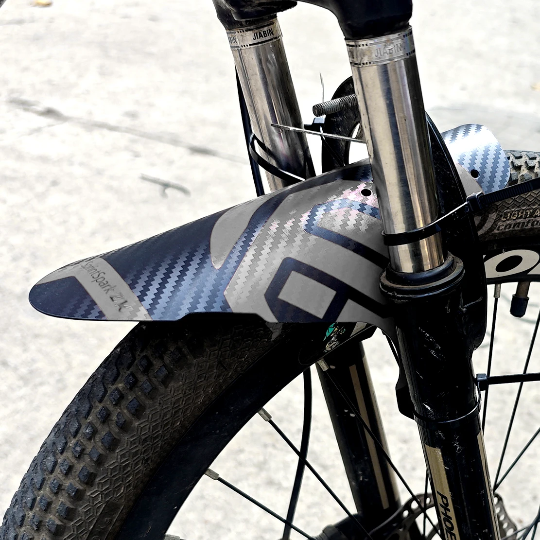 SprintSparkZ Upgraded Carbon Pattern Bicycle Fender Road Mountain Bike Mud Guard Front Rear Wheel Mudguard Ultralight MTB Fender - view 5