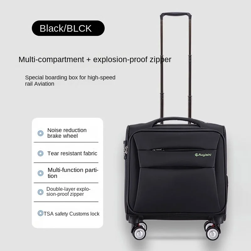 12 20-inch Mini Carry-on Cabin Suitcase Business Travel Luggage Oxford Cloth Trolley Case Small Size 14 16 18 Inch