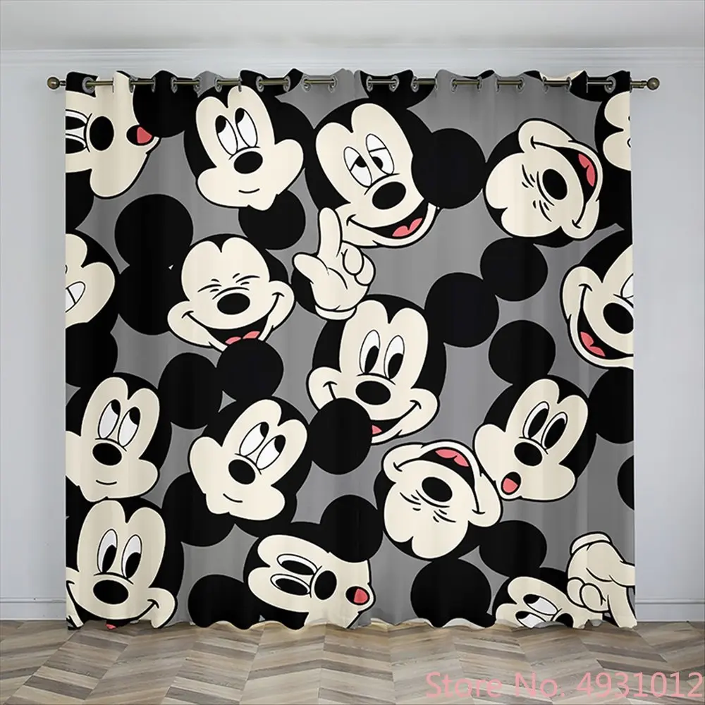 Disney Mickey Mouse 3D Blackout Curtains Bedroom Living Room Window Drapes Children Birthday Gift Shading Curtain