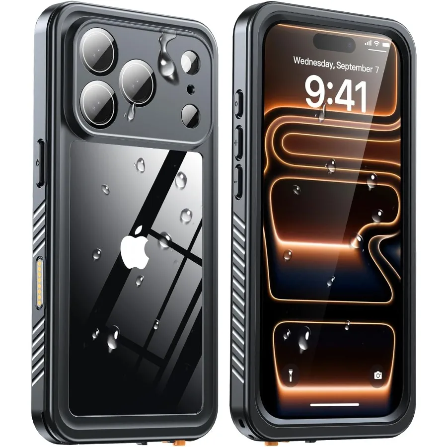 

For iPhone 17 Pro Case IP68 Waterproof Shockproof Case with Built-in Screen Protector