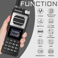 Baofeng UV-25 10W Walkie Talkie Tri Band Frequency Type-C Charger FM Long Range High Power Ham Two Way Radio 999 Channel