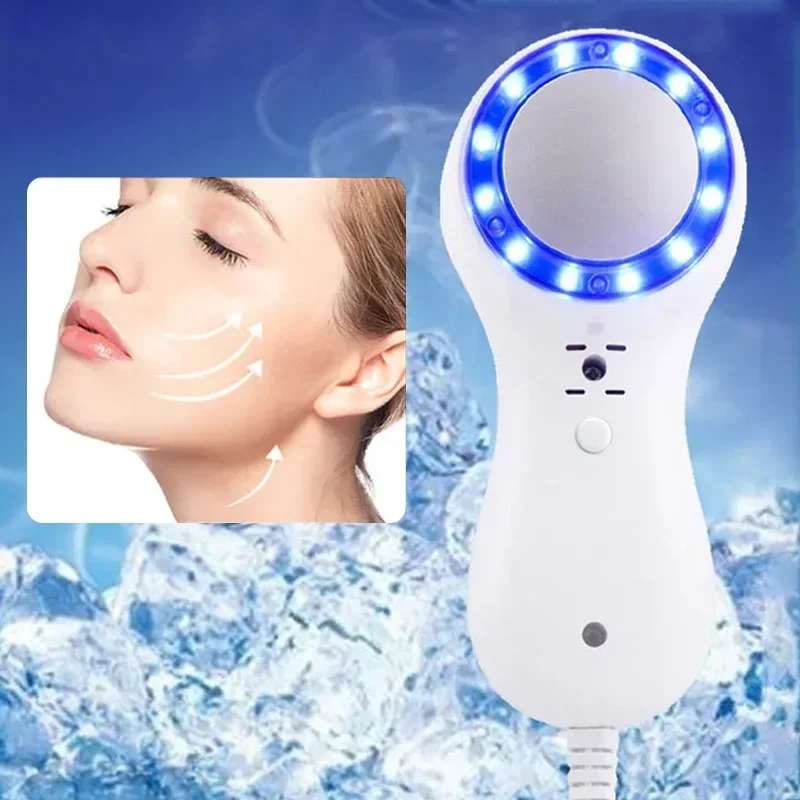 Cryotherapy Skin Cooling Machine Cold Compress Blue Photon Skincooler Facial Reduce Swelling Shrink Pore Ice Cooler Calming Care