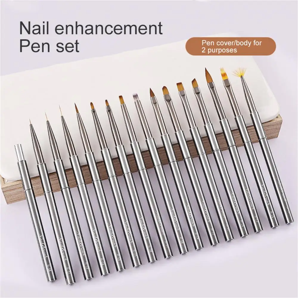 Kolinsky Nail Brush Brushes, Gel Polonês Extensão Unhas, Carving Gel Liner Tools, 5Pcs