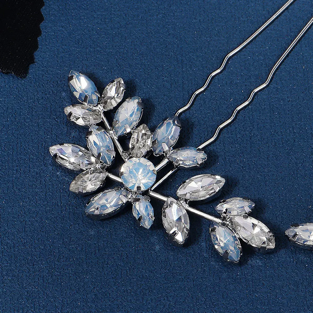 

2pcs Bridal Hairpin Crystal Rhinestone U Shape Fork Wedding Accessories Bridesmaid Headb Decor Durable Easy Styling