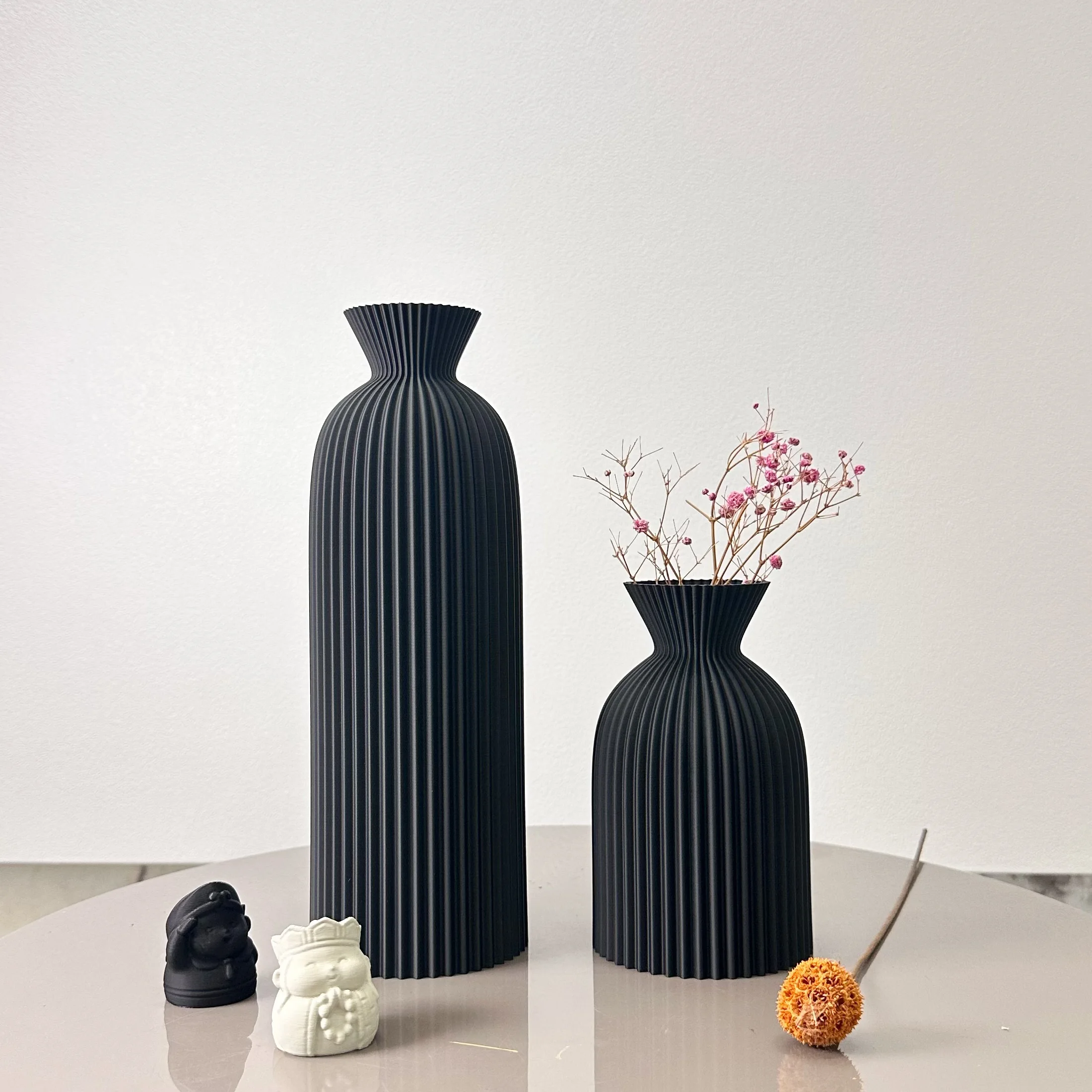 Wavy Pattern Art Dry Vase, 2-Piece Set
