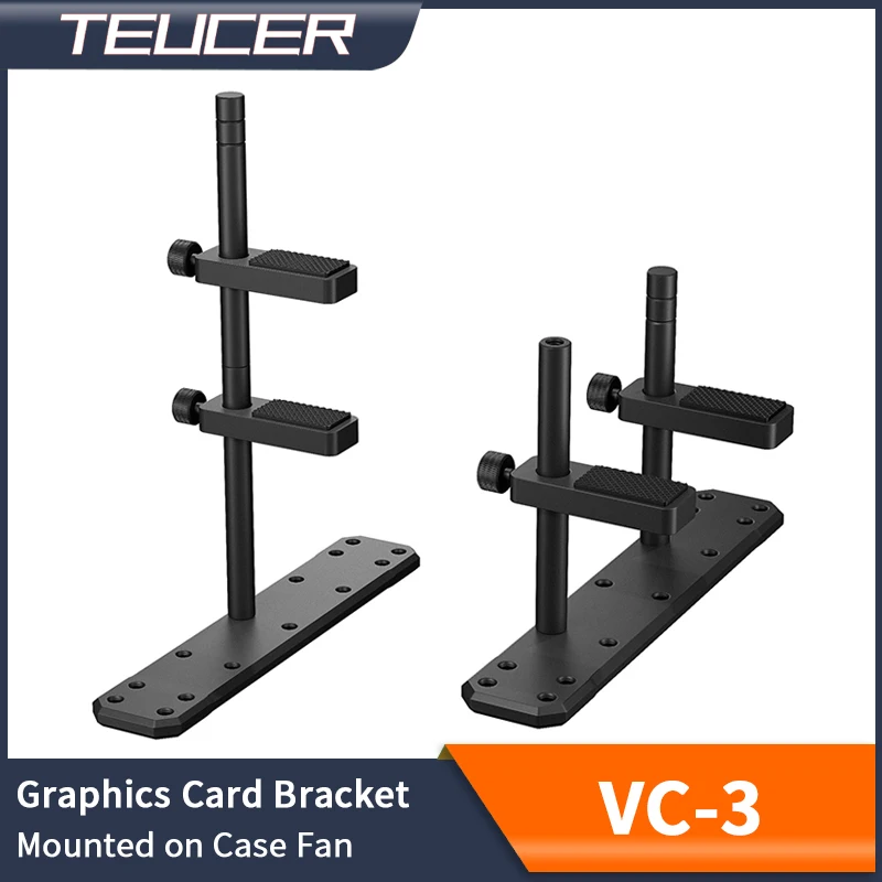 TEUCER VC-3 wspornik karty graficznej ze stopu aluminium akcesoria do obudowy komputera uchwyt karty graficznej dla wentylatorów 12/14cm