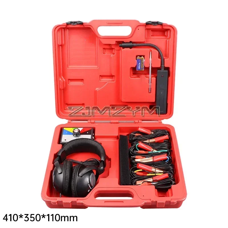 Automotive Diagnostics 6 Channel Electronic Stethoscope Tool, 6 Noise-Finder Microphone Clamps with Leads, Over-Ear Headphone