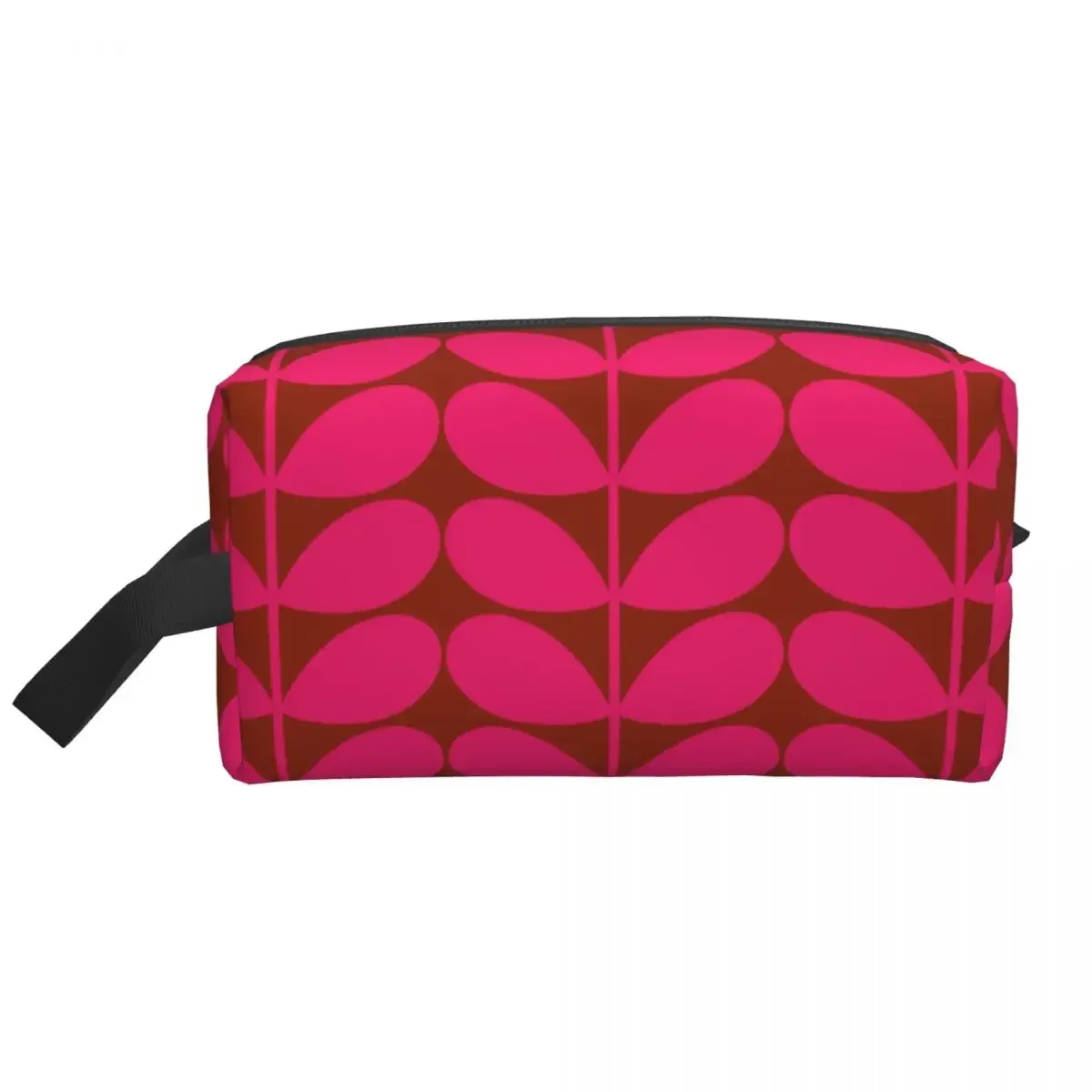 

Custom Solid Stem Cerise Pink Makeup Bag for Women Travel Cosmetic Organizer Fashion Orla Kiely Storage Toiletry Bags