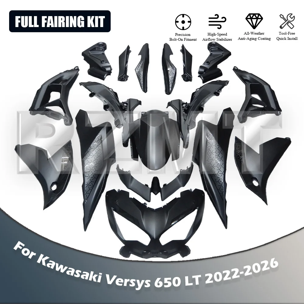 For Kawasaki Versys 650 LT 2022 2023 2024 2025 Motorcycle Fairing ABS Injection Body Decoration Kit Full Vehicle Shell RZMT
