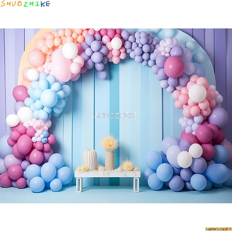 خلفية تصوير قوس قوس قزح بالونات ، مستلزمات خلفيات ، استوديو صور الباستيل الباستيل الباستيل الباستيل ، ديكور حفلة عيد ميلاد ، *