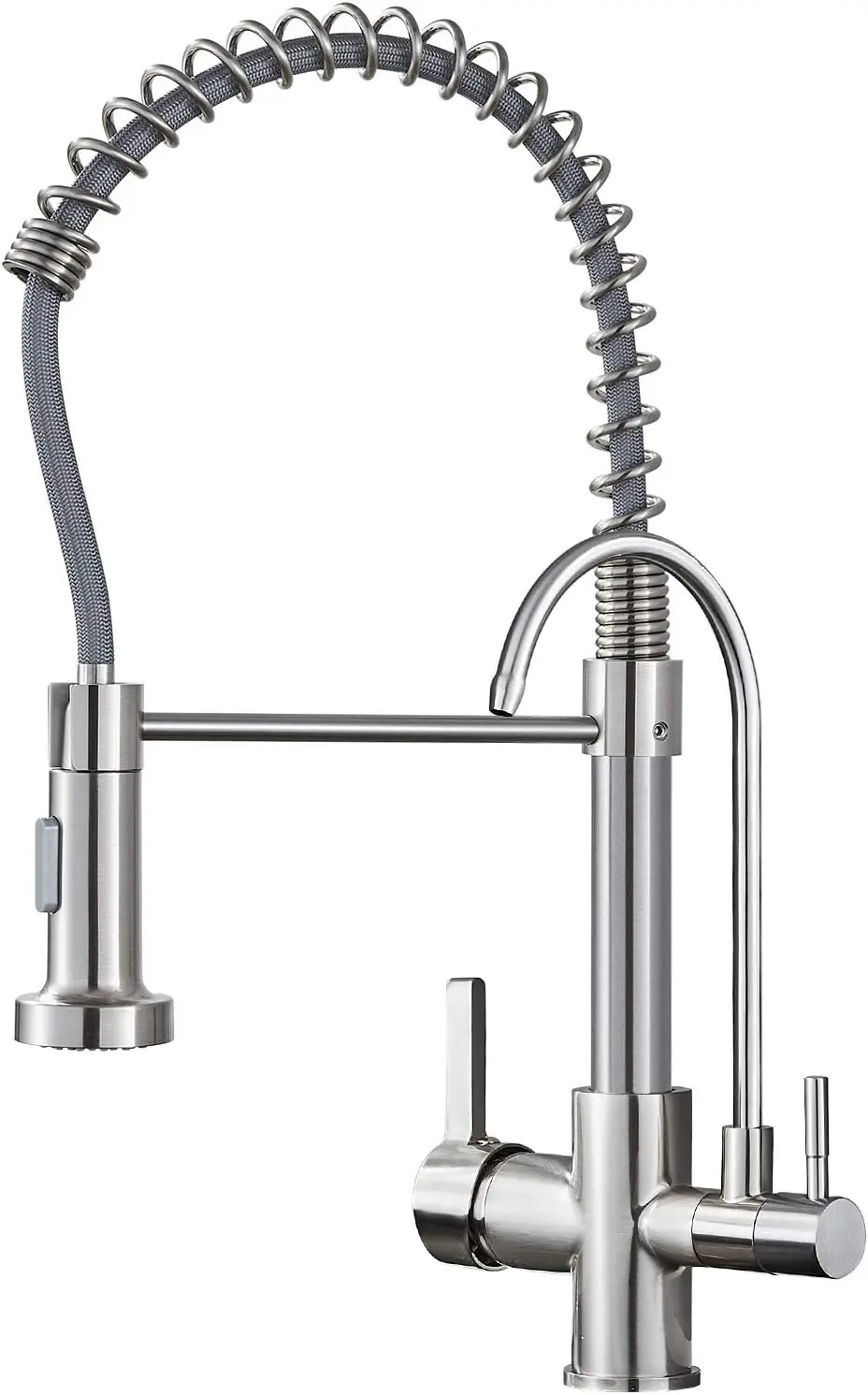 

Commercial 3-in-1 Pull-Down Kitchen Faucet with Filter, Brushed Nickel