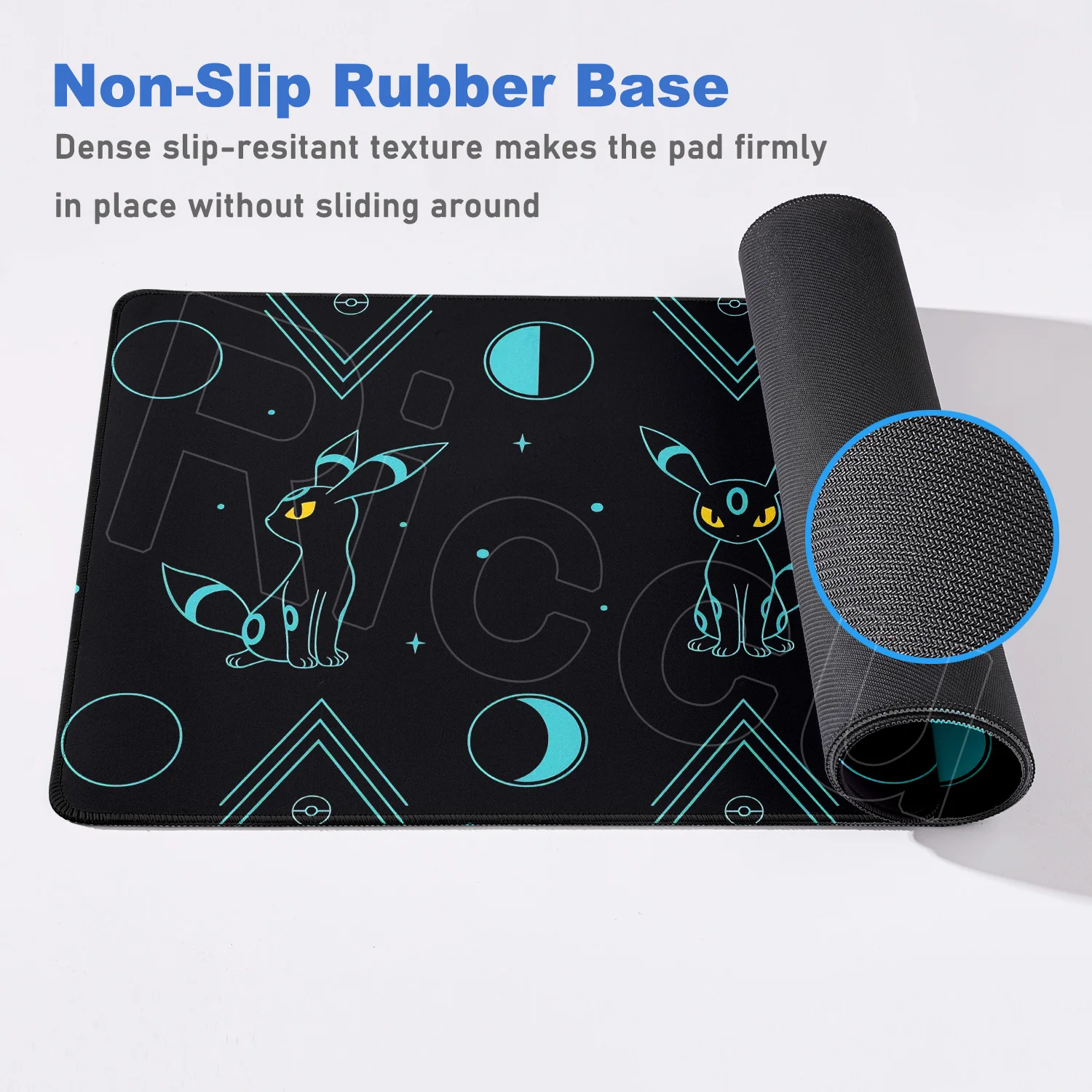 Nowa Podkładka pod Mysz Laptop Kawaii Czarna Księżycowa Umbreon Podkładka XXL PC P-pokemon Akcesoria Gamingowe Mata pod Klawiaturę Japońskie Anime HD Mata na Biurko — zdjęcie produktu 5