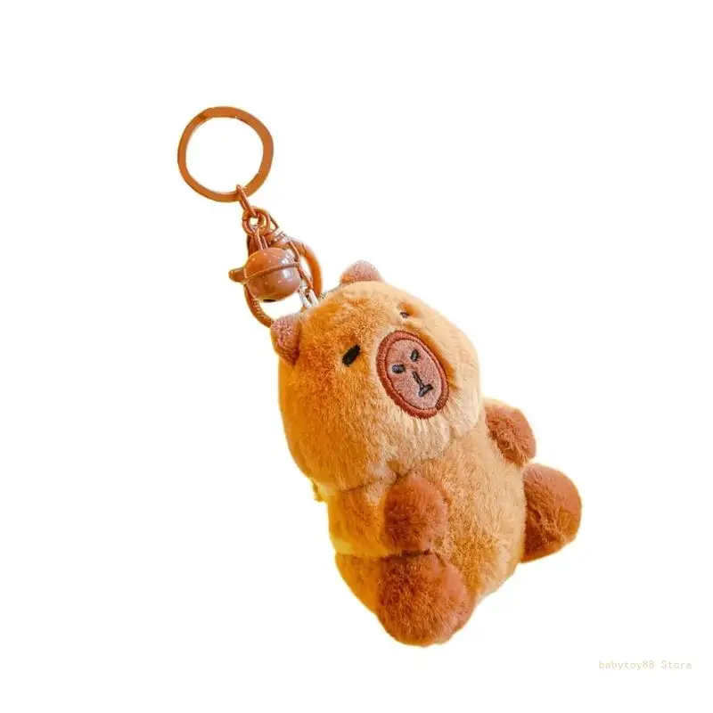 Y4UD Capybara Schoolbag Pendant Keychain Large Capybara Funny Sweet Capybara Cartoon Charm for Boys Girls Vending Machine