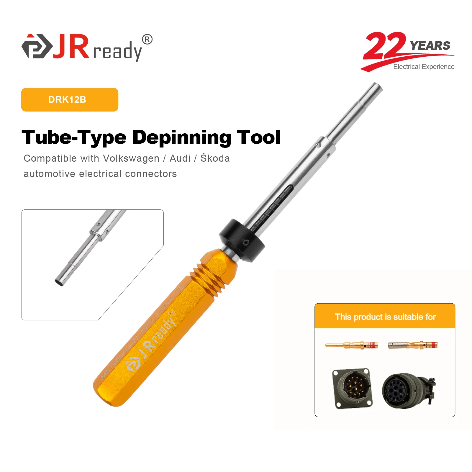 JRREADY DRK12B New Car Terminal Removal Tool Crimp Connector Pin Extractor Puller Terminal Repair Professional Removal Hand Tool