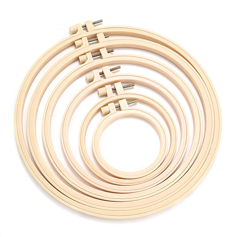 2/6pcs Plastic Embroidery Cross Stitch Hoops Embroidery Hoop Ring Frame Adjustable Sewing Tools 9/12/16/20/24/26.5cm Rings