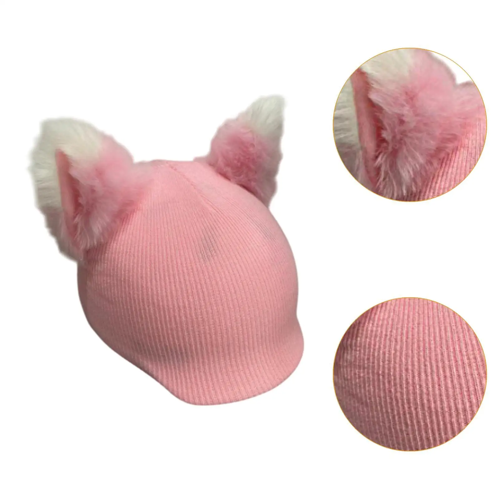 Orelhas de gato capa de capacete de esqui decoração portátil prático boné de malha criativo