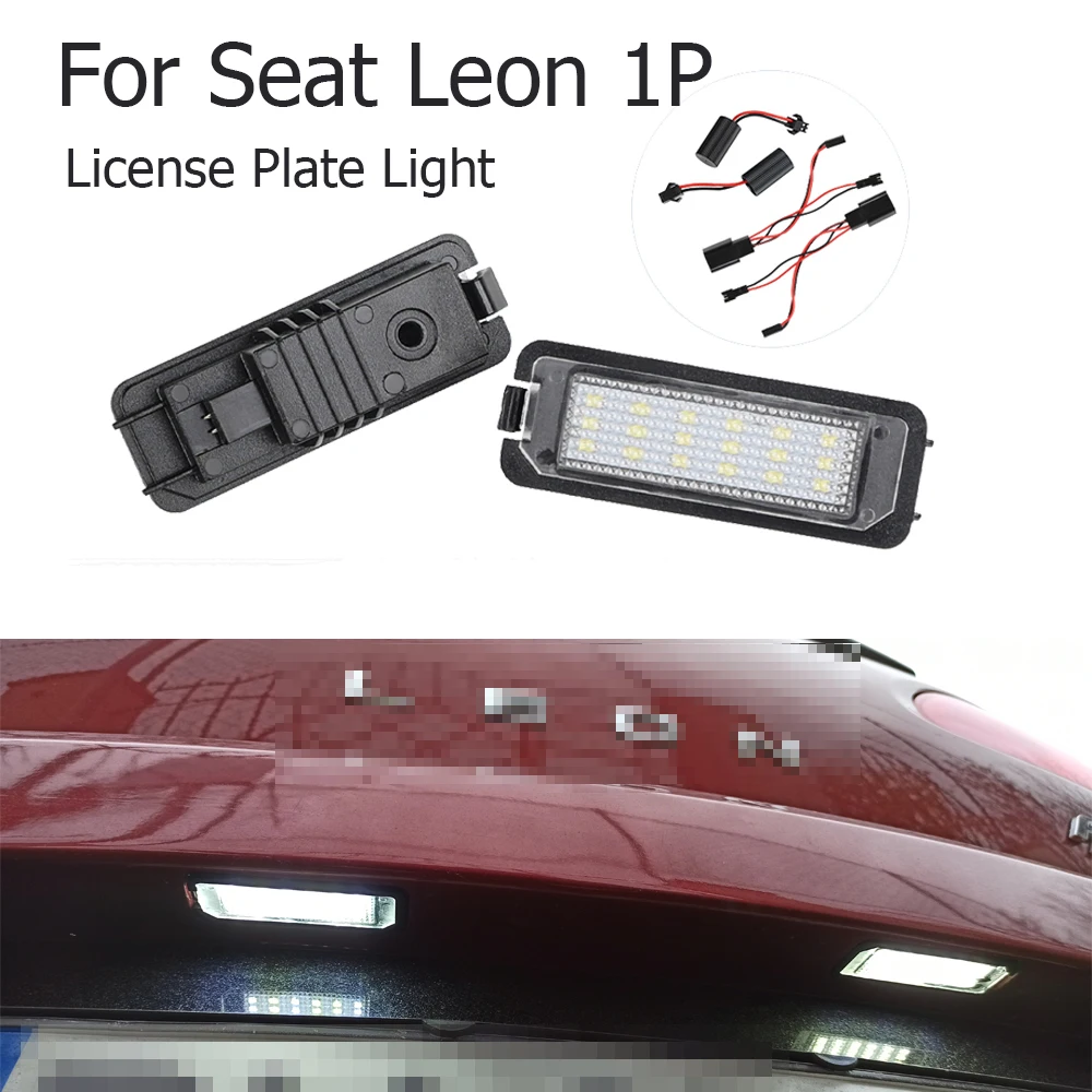 For VW Seat Leon 1P Passat CC 2011 Golf MK7 2015  2pcs LED License Number Plate Light Lamp Super Bright Assembly With Canbus