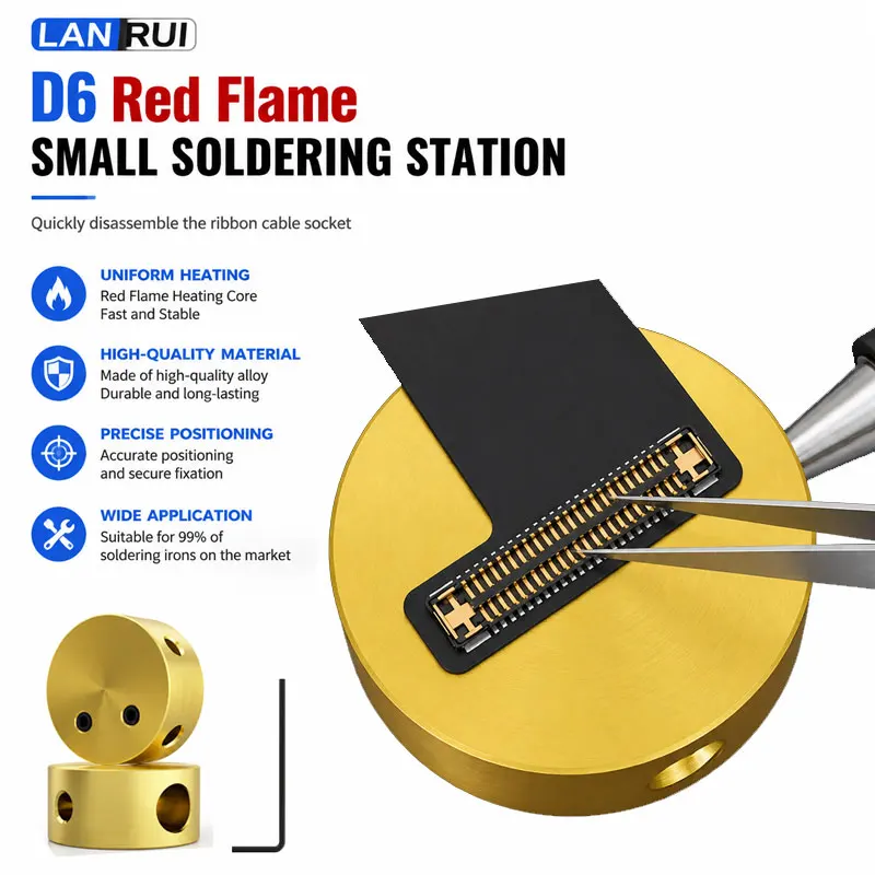 Lanrui D6 Mini Soldering Welding Station Fits Most Soldering Irons for Phone Ribbon Flex Cable Chip Repair Tool