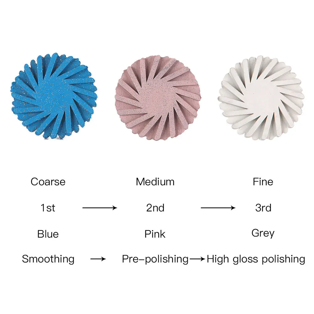 5 Boxen AZDENT Dental Composite Polier-Diamantscheibe 14 mm Rad grob mittel fein Kit HP 2,35 mm für Keramik-Zirkonoxid-Zahnmedizin – Detail 2