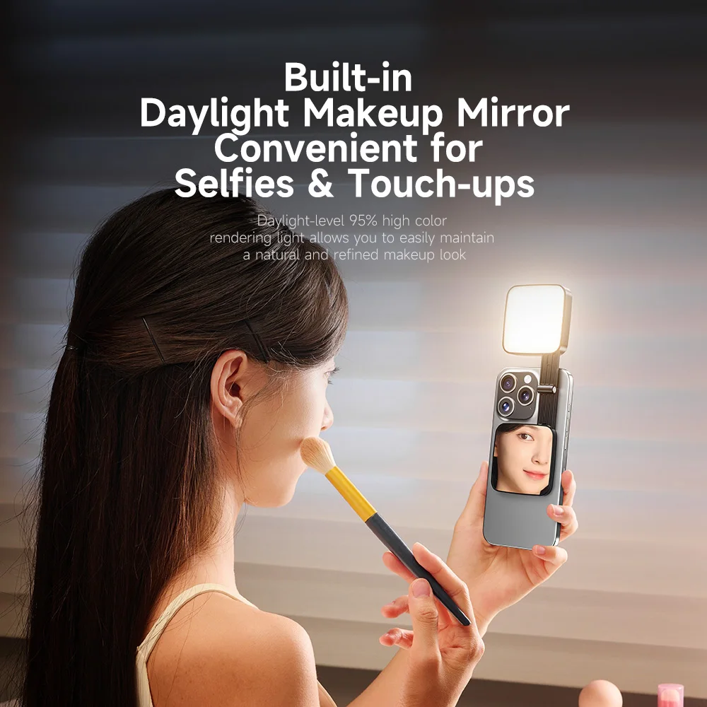 Llano Portable Mini Magsafe Magnetic Fill Light Rechargeable 3 Color Adjustable Mag netic Phone Selfie Light, Folding LED Phone