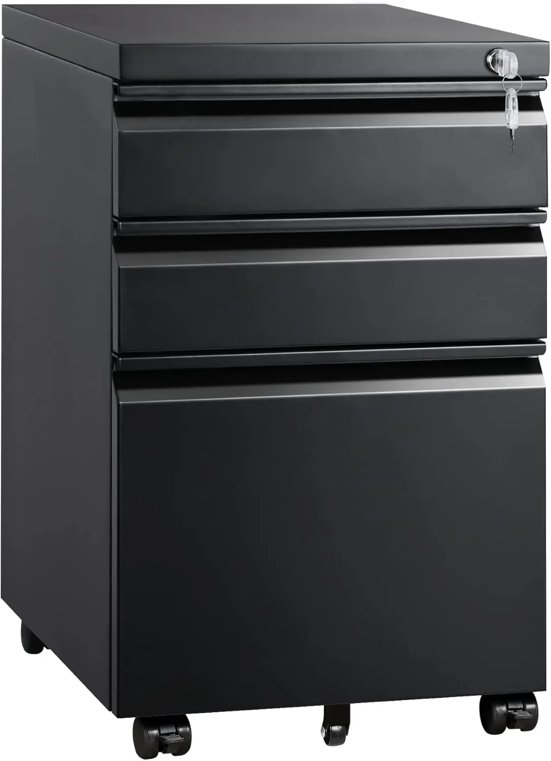 

3 Drawer Mobile File Cabinet with Lock, Under Desk Metal Filing Cabinet for Legal/Letter/A4 File, Fully Assembled Except