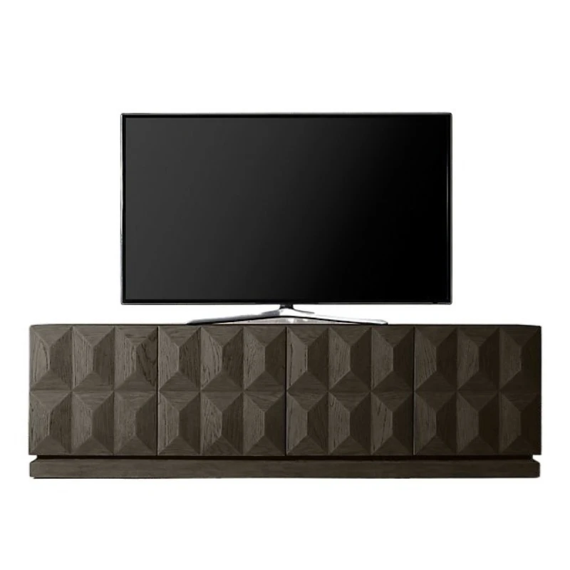 

French rural retro solid wood oak home TV cabinet, single villa modern simple floor cabinet