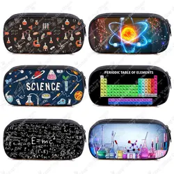 Physics Mathematics Chemistry Print Cosmetic Case Pencil Bag Science Pen Storage Stationary Bag Pencil Box School Supplies Gift