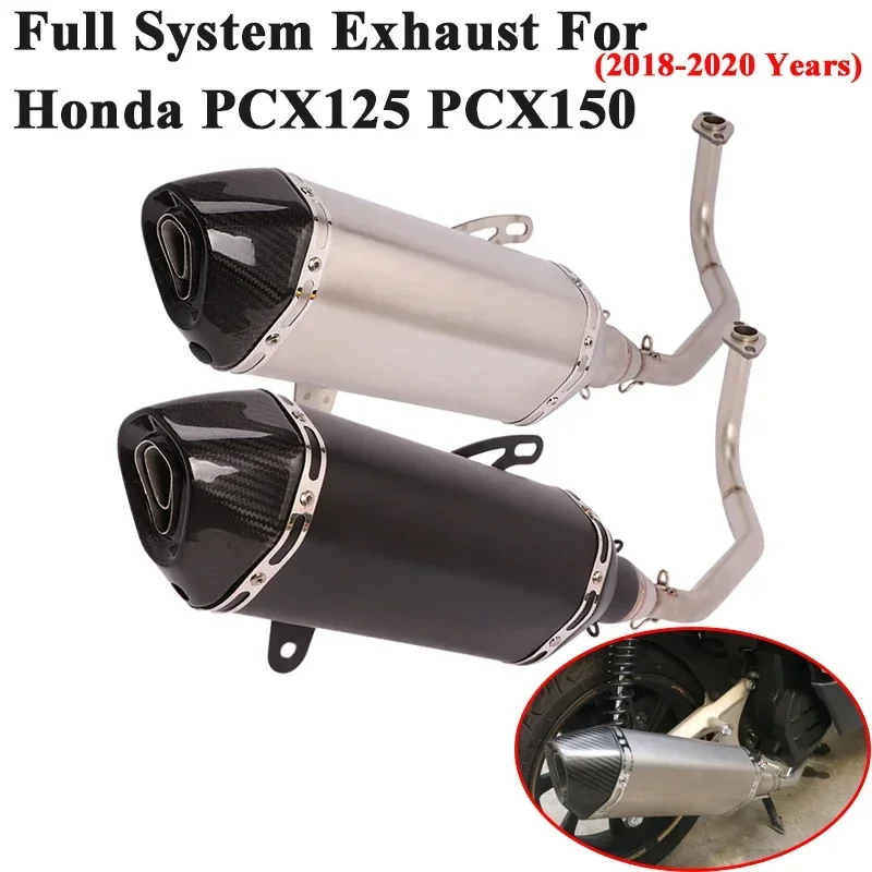 Full System Motorcycle Exhaust For Honda PCX 125 150 PCX125 PCX150 2019 2020 Link Pipe Muffler DB Killer