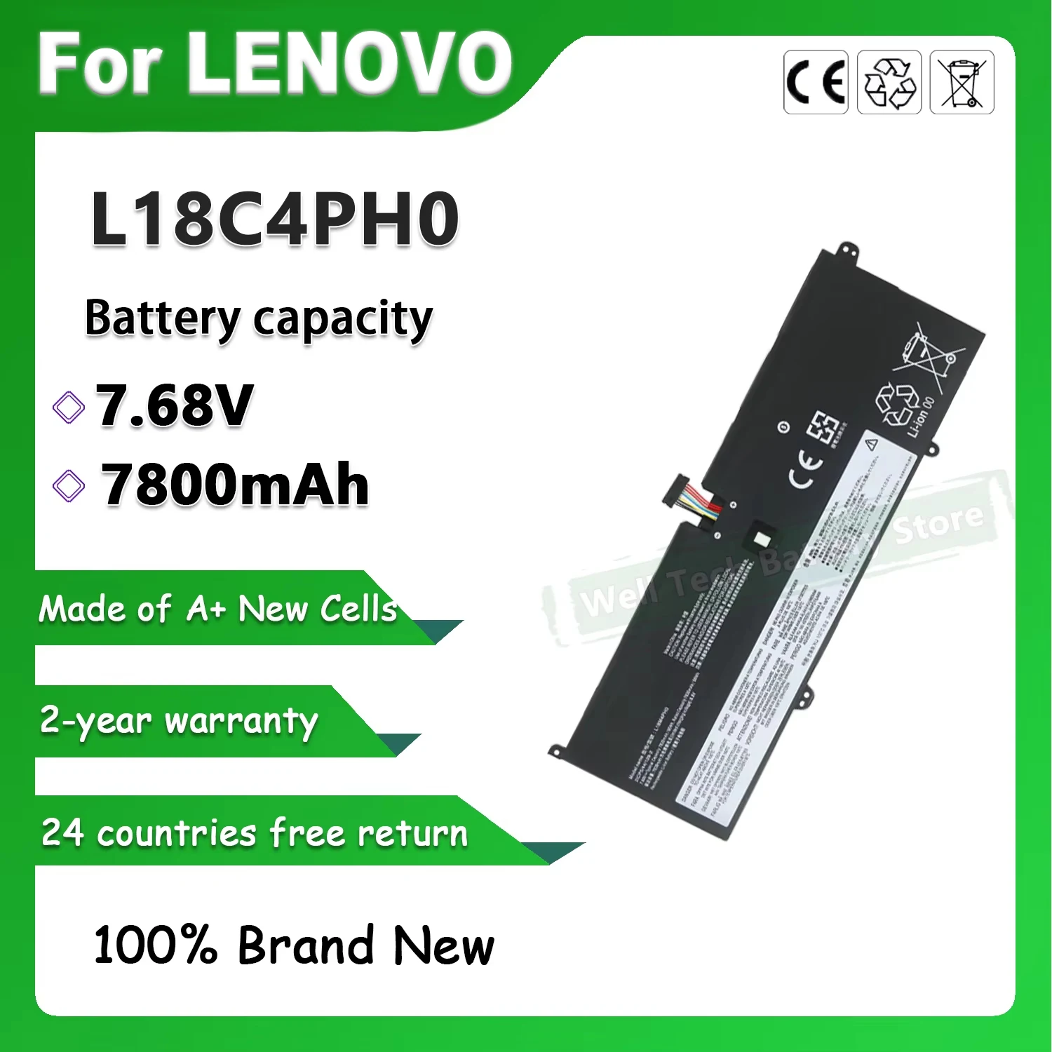 7.68V 7800mAh L18C4PH0 Laptop Battery Compatible with Lenovo YOGA C940-14