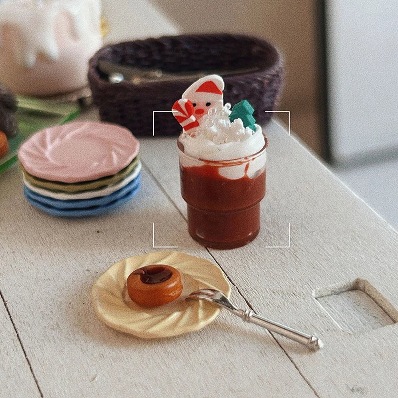 1/12 casa de bonecas chocolate bebida decoração de natal casa de bonecas acessórios para criança fingir jogar brinquedos