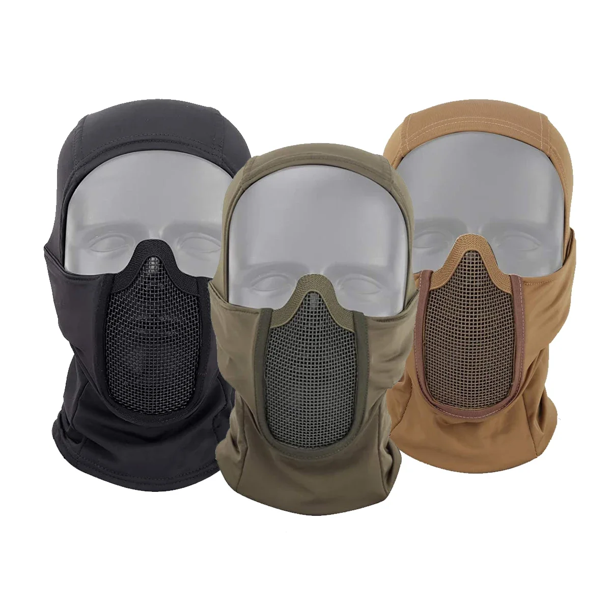 

Balaclava Tactical Mask Mouth Protection Half Mask Face Mesh Breathable Airsoft Hatting Low Profile Hunting Accessories