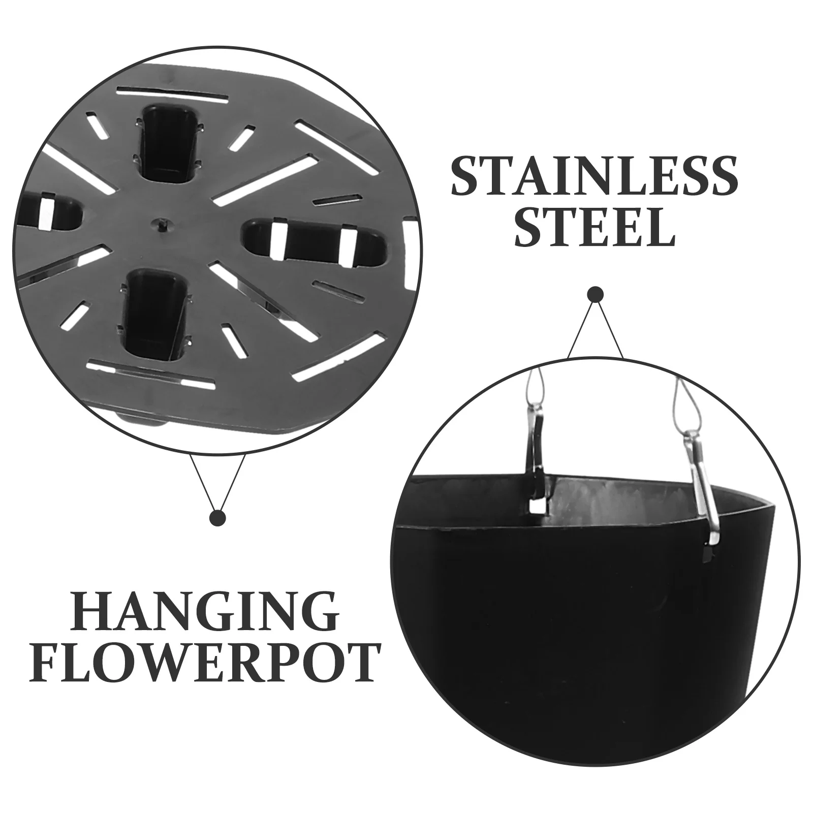 

2Pcs Hanging Planter Plastic Stainless Steel Flowerpot Balcony Pot for Indoor Outdoor Succulents Hanging Pots for Indoor Plants