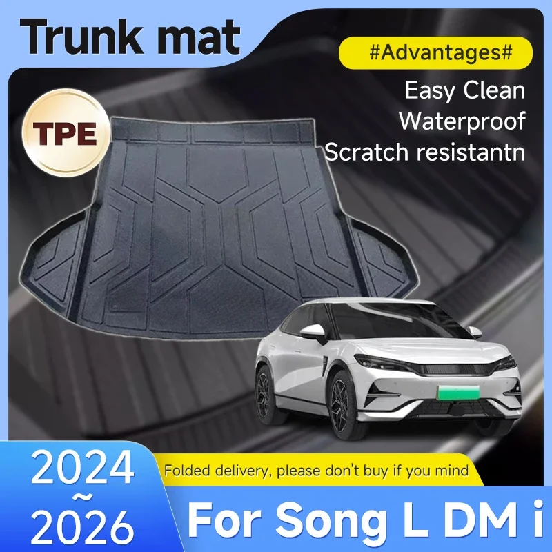 Upgraded TPE Material Trunk Mat For BYD Song L DM i 2024 2025 2026 Car Trunk Mat Luggage FLoor Tray Waterproof Carpet Auto Parts