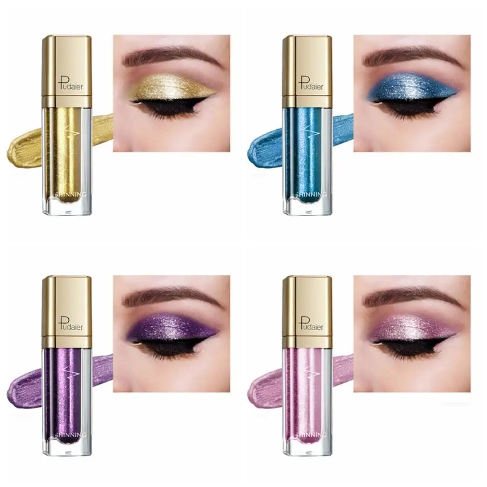 Colorful Cosmetic Tool Pearlescent Highlighter Liquid Eye Shadow Long Lasting Waterproof Shimmer Glitter Eyeshadow Make Up