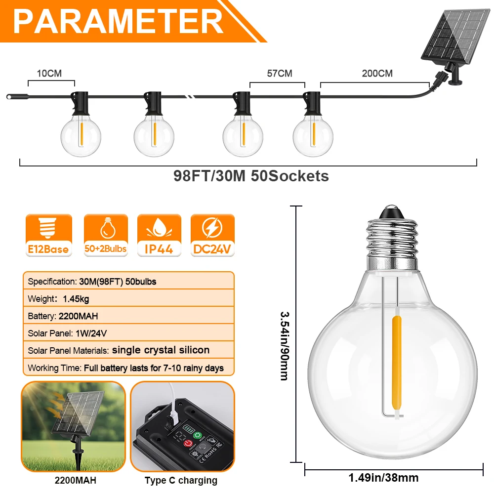 Grensk G40 Solar Light String 5