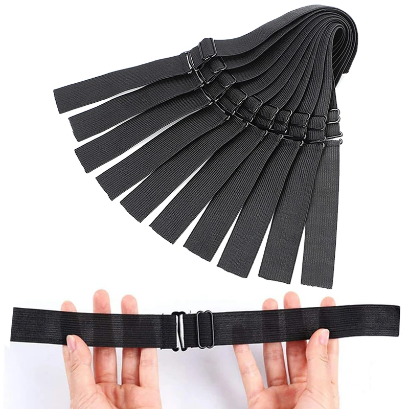 10 pz/lotto fascia elastica per parrucche parrucca antiscivolo fasce parrucca regolabile cinghie per fare parrucca Glueless chiusura del merletto fascia per capelli nero